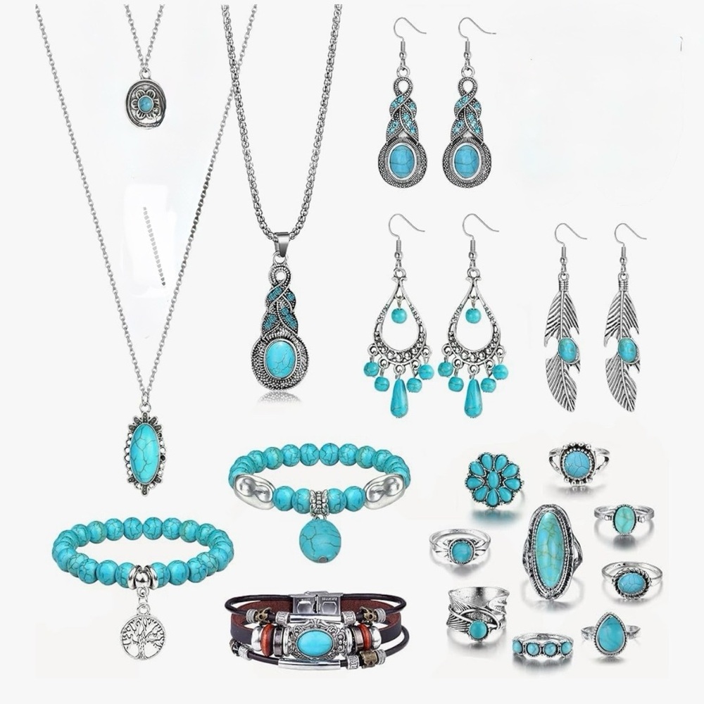 Turquoise and Silver Jewelry Set